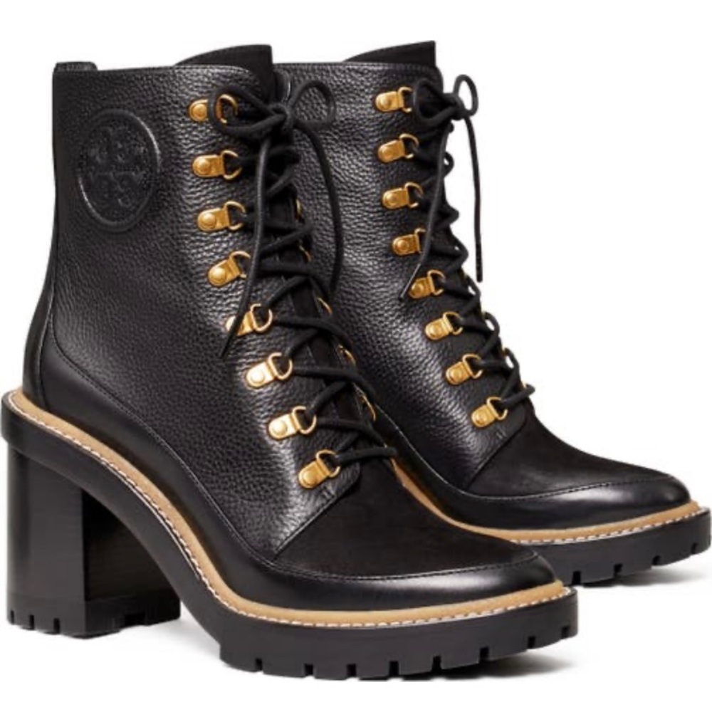 BRAND NEW Tory Burch Miller Mixed-Materials Lug Sole Boot